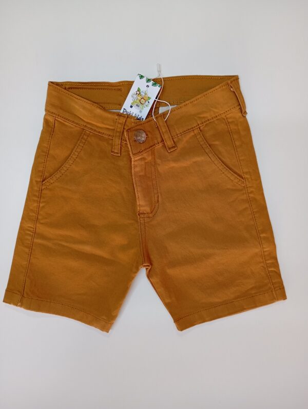 Bermuda Gabardina Corte Chino Mostaza