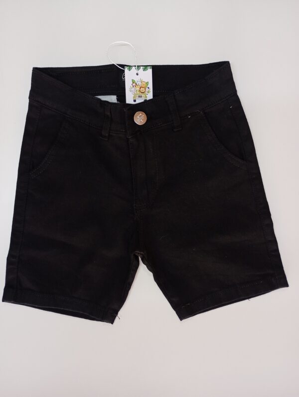 Bermuda Gabardina Corte Chino Negra