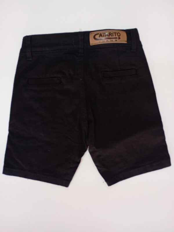 Bermuda Gabardina Corte Chino Negra - Image 2