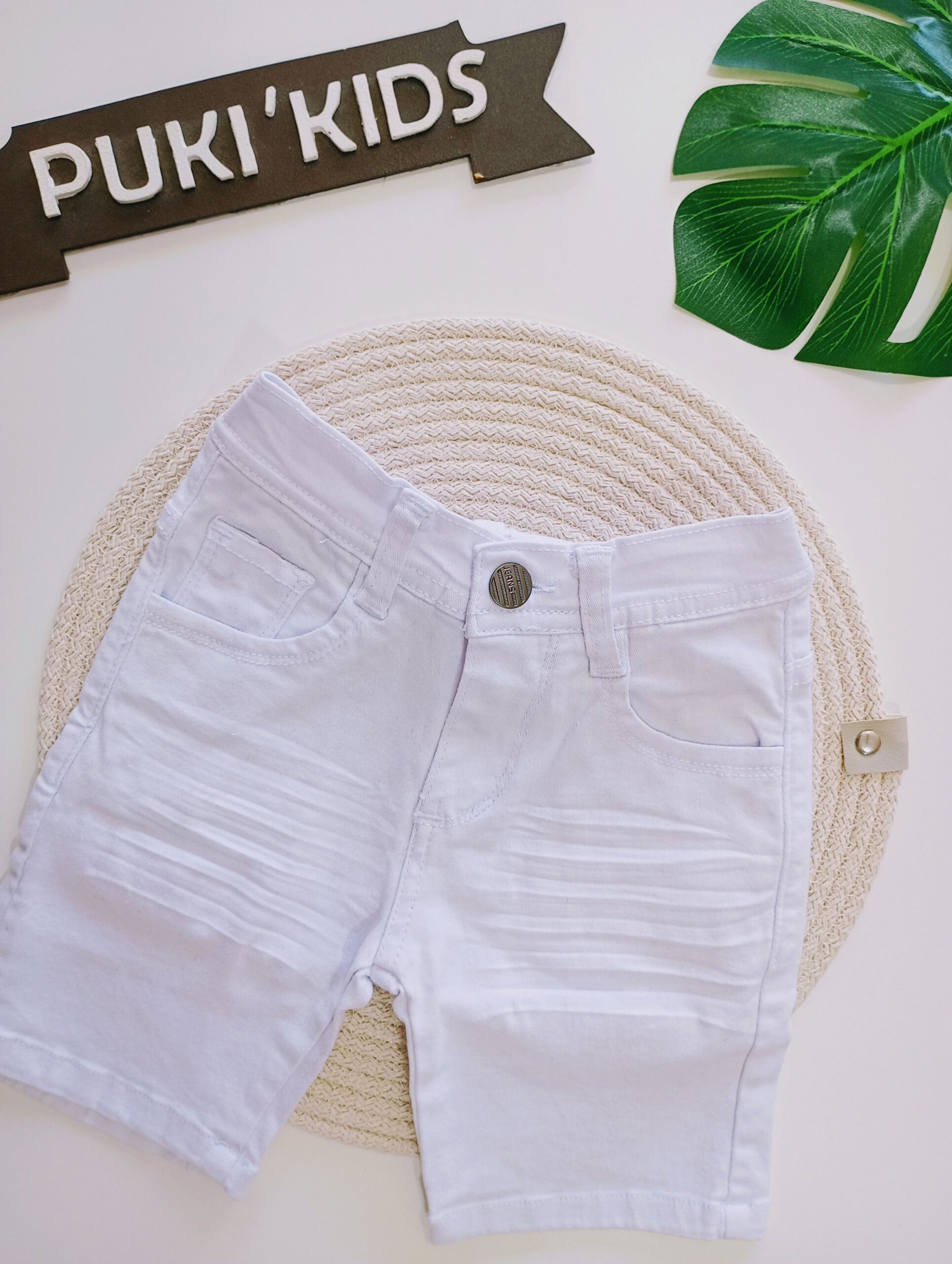 Bermuda Gabardina Elastizada Blanca