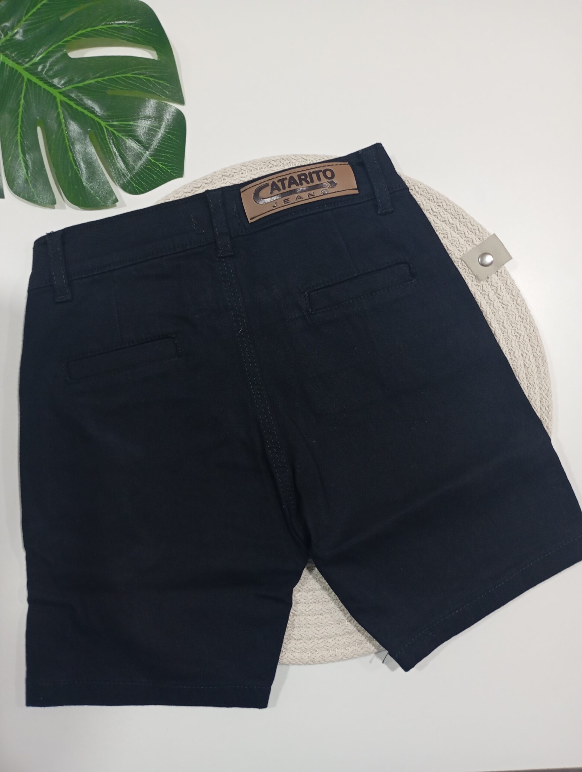 Bermuda Gabardina Corte Chino Negra - Image 2