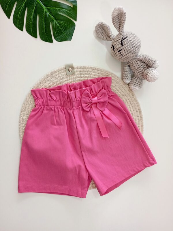 Short Bengalina Con Moño Rosa