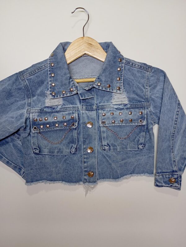 Campera Denim Tachas