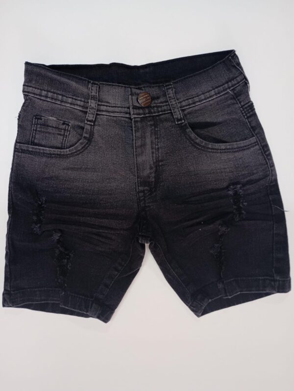 Bermuda Jeans Desgaste Negra
