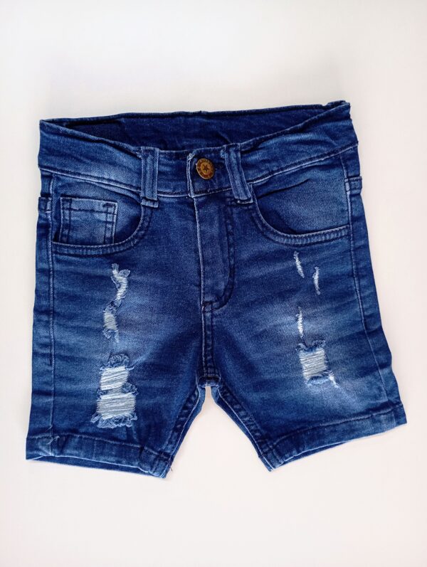 Bermuda Jeans Desgaste Azul